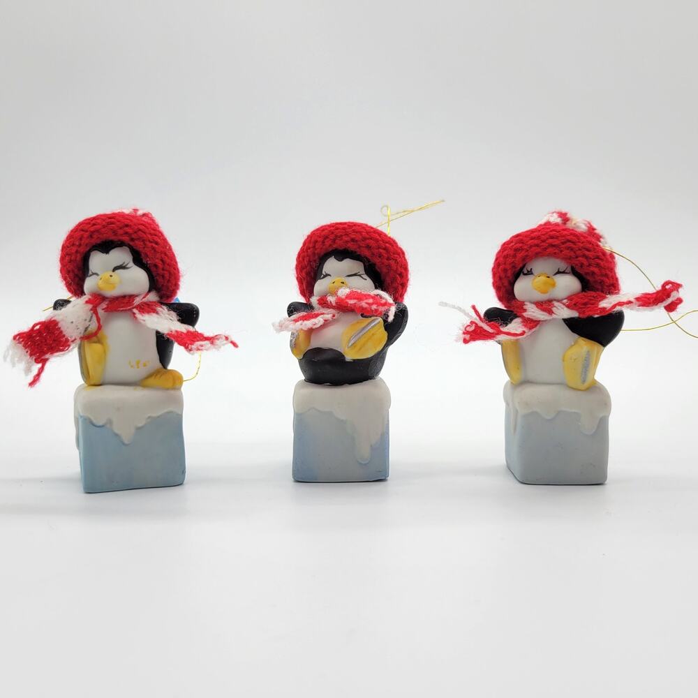 House of Lloyd Chills and Thrills 3 Penguin Ornaments 1989 Holiday Christmas